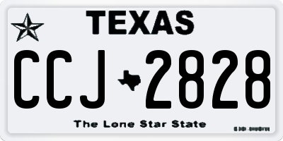 TX license plate CCJ2828