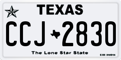 TX license plate CCJ2830