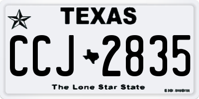 TX license plate CCJ2835