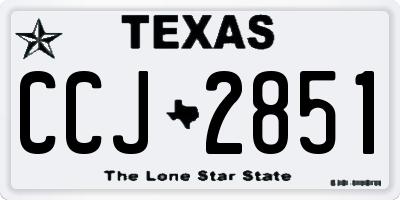 TX license plate CCJ2851