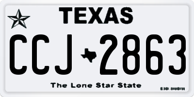 TX license plate CCJ2863