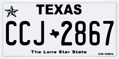 TX license plate CCJ2867