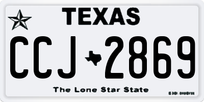 TX license plate CCJ2869