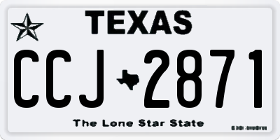 TX license plate CCJ2871