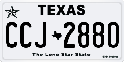 TX license plate CCJ2880