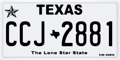 TX license plate CCJ2881