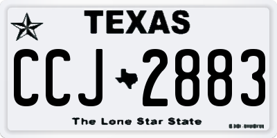 TX license plate CCJ2883
