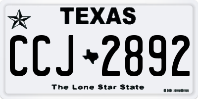 TX license plate CCJ2892