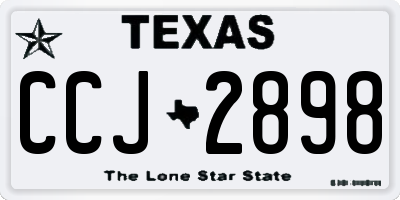 TX license plate CCJ2898