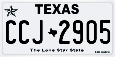 TX license plate CCJ2905