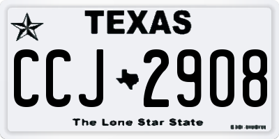 TX license plate CCJ2908