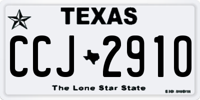 TX license plate CCJ2910