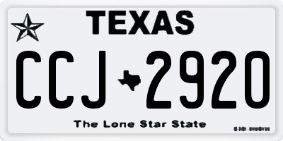 TX license plate CCJ2920