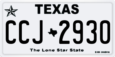 TX license plate CCJ2930