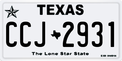 TX license plate CCJ2931