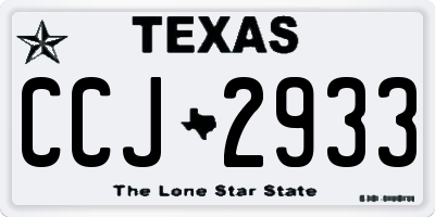 TX license plate CCJ2933