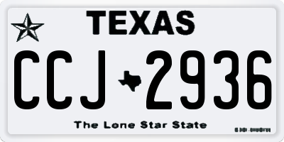 TX license plate CCJ2936
