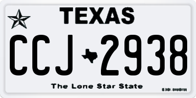 TX license plate CCJ2938