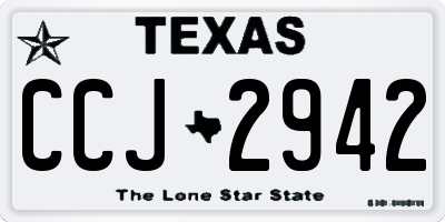 TX license plate CCJ2942