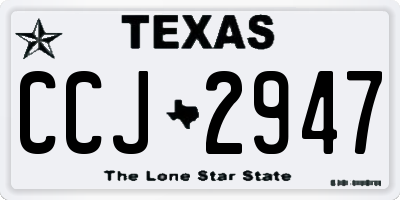 TX license plate CCJ2947