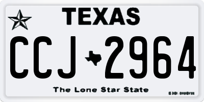 TX license plate CCJ2964