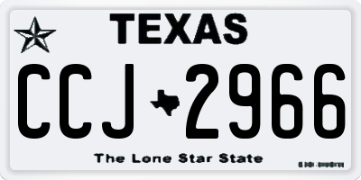 TX license plate CCJ2966