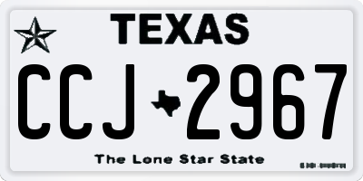 TX license plate CCJ2967