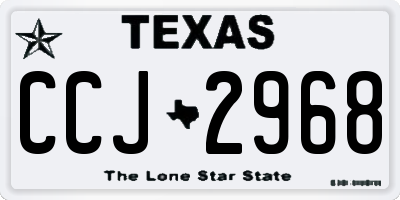 TX license plate CCJ2968