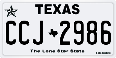 TX license plate CCJ2986
