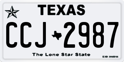 TX license plate CCJ2987