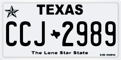 TX license plate CCJ2989