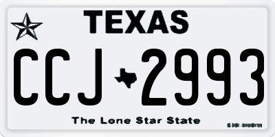 TX license plate CCJ2993