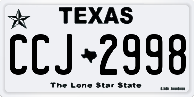 TX license plate CCJ2998