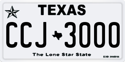 TX license plate CCJ3000