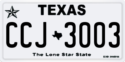 TX license plate CCJ3003