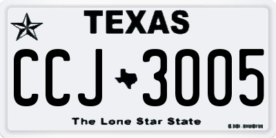 TX license plate CCJ3005