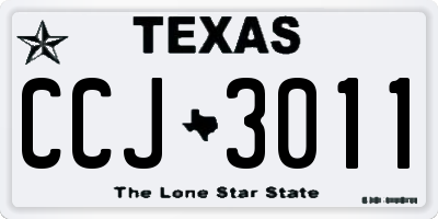 TX license plate CCJ3011
