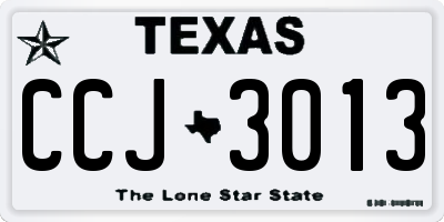 TX license plate CCJ3013