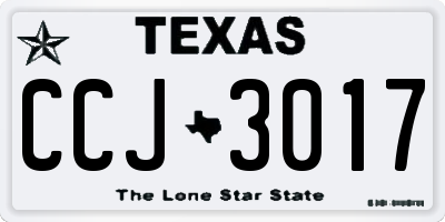 TX license plate CCJ3017