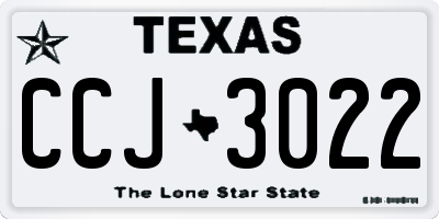 TX license plate CCJ3022