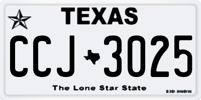 TX license plate CCJ3025