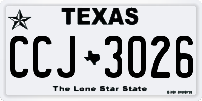 TX license plate CCJ3026