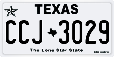 TX license plate CCJ3029