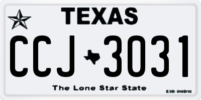 TX license plate CCJ3031