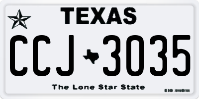 TX license plate CCJ3035