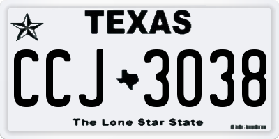 TX license plate CCJ3038
