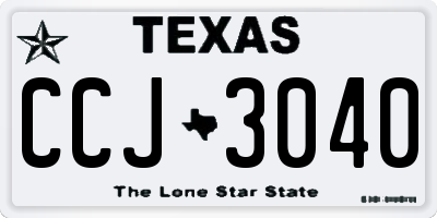 TX license plate CCJ3040