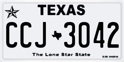 TX license plate CCJ3042