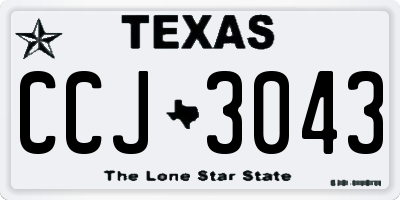TX license plate CCJ3043