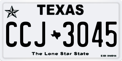 TX license plate CCJ3045